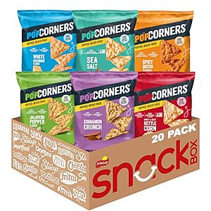[SnS, AC] $14.97 | 20-Pack 1-Oz PopCorners Popped Corn Chips (7 Flavor Variety Pack) at Amazon