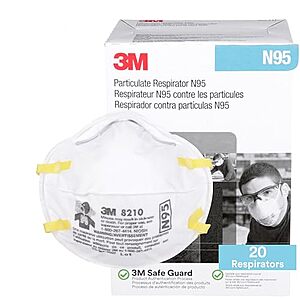[AC] $20.87 | 2 × 20-Count 3M 8210 Particulate Respirator, N95 ($10.43 each) at Amazon