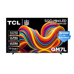 TCL 98 Inch Class QM7L Series | SQD-Mini-LED QLED Smart TV | 98QM7L, 2026 Model | 144Hz $2497.99