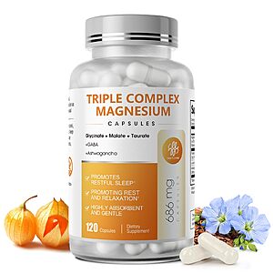 Triple Magnesium Complex 120 Capsules $7.49 w/ S&S + Code