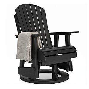 Signature Design by Ashley Hyland Wave Modern Outdoor Swivel Glider Chair, Gentle Gliding Motion, Stainless Steel Hardware and HDPE, 30.88" W x 30.5" D x 41.63" H, Black $427.5