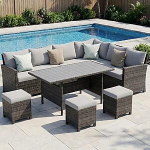 Wisteria Lane 7 Piece Patio Furniture Set, Patio Sectional for All Weather $374.99
