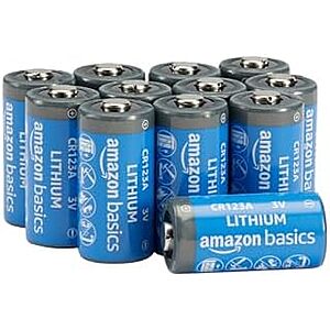 [SnS] $20.40 | 12-Count Amazon Basics Non-Rechargeable CR123A Lithium Batteries at Amazon