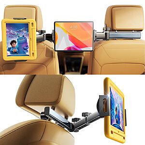 LISEN Car Headrest Mount iPad Tablet Holder w/ Extendable Swivel Arm  $10.99 + Free Shipping w/ Prime or on $35+