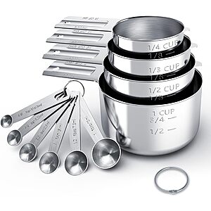 10-Piece Tiluck Stainless Steel Measuring Cups & Spoons Set $7.99 + Free Shipping w/ Prime or on $35+