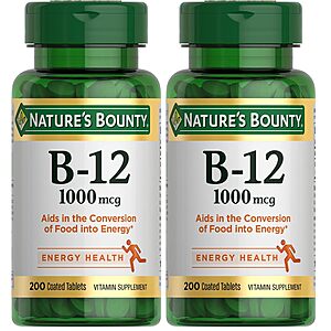 Select Accounts: 200-Count Nature's Bounty Vitamin B12 1000mcg Tablets $5.47 w/ S&S + Free Shipping w/ Prime or on $35+
