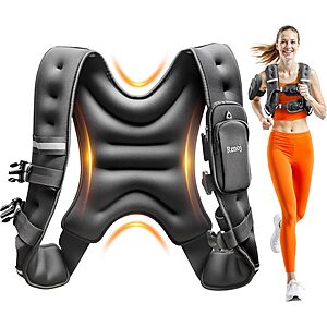 Renoj 14-Lbs. Weighted Fixed Vest w/ Reflective Strips/Storage Pocket (Charcoal) $10