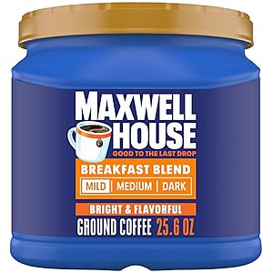 [SnS, AC] $5.08* | 25.6-Oz Maxwell House Ground Coffee (Breakfast Blend, Mild Roast) at Amazon