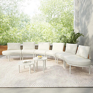 Ebern Designs Perica 8-Piece Curved Outdoor Sectional Set With PE Wicker And Aluminum Frame(Beige) $324.99 + Free Shipping at Wayfair