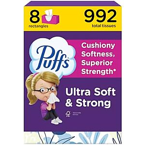 [SnS, AC] $9.55* | 8-Pack 124-Count Puffs Ultra Soft Facial Tissue at Amazon
