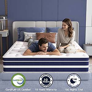 F-$157, Q-$159 K-$218 FS Walmart by GUUKIN 12 inch Queen Mattress in a Box, Memory Foam & Spring Hybrid Medium + 14" Sizes
