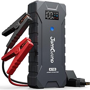 JOMGAND K15 2500 Amp 12V Jump Starter for up to 8.0L Gas or 6.0L Diesel Engines $23.25