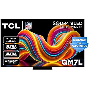$897.99* | TCL 65 Inch Class QM7L Series SQD-Mini-LED QLED Smart TV at Amazon