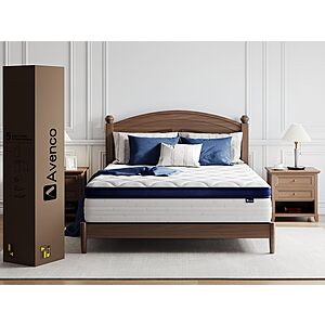 Avenco King Mattress, Hybrid King Size Mattress in a Box, 12 Inch King Size Mattresses with Comfort Foam and Pocket Coils for Pressure Relief Motion Isolation $139.99
