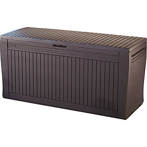 Keter Comfy 71 Gallon Durable Resin Outdoor Storage Deck Box For Furniture and Supplies, Brown $56.82