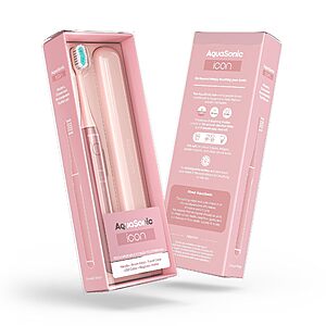 [Limited Deal] Aquasonic Icon ADA-Accepted Rechargeable Toothbrush | Magnetic Holder & Slim Travel Case $16.95