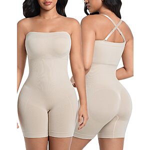 SIMIYA Women’s Tummy Control Shapewear Bodysuit w/ Built-In Bra & Adjustable/Removable Straps (S–XXL, Nude or Black) $9.99 + Free Shipping w/ Prime or on $35+