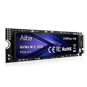 Amazon – Aiibe 1TB PCIe 4.0 NVMe M.2 SSD - $159.99