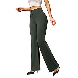 keriffe Womens Stretchy Bootcut Dress Pants with Back Pockets $13.49