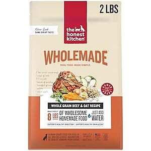[SnS, AC] $9.68 | 2-Lbs The Honest Kitchen Wholemade Whole Grain Beef Recipe, Human Grade Dehydrated Dog Food at Amazon