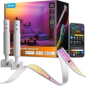 [AC] $59.99* | 13.1' Govee Smart LED Strip Light w/ Skyline Kit (RGBWWIC Color) at Amazon