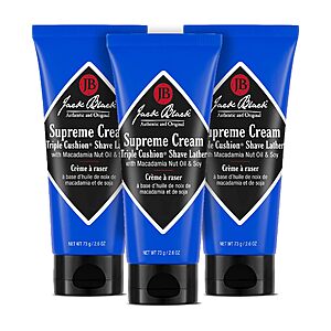 3-Ct 2.6-Oz Jack Black Supreme Cream Triple Cushion Shave Lather $15 + Free Shipping w/ Prime or on $35+