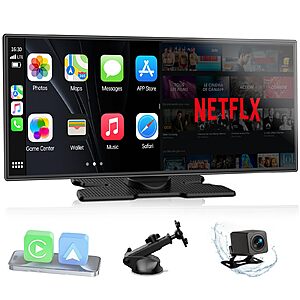 11" LAMTTO Wireless Carplay Screen w/ Apps & Backup Camera $88.49