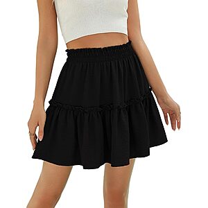 Berydress Women's High-Waist Tiered Ruffle Mini Skirt (Various) $8.95 + Free Shipping w/ Prime or on $35+