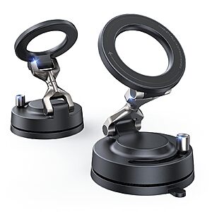Meifigno Fits 360° Rotating Magsafe Car Mount, Vacuum Magnetic Phone Holder $9.99