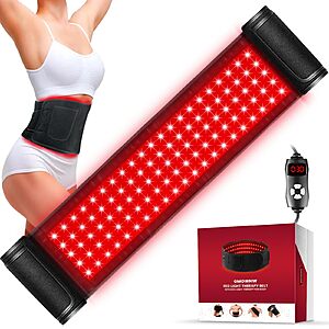 GMOWNW 4-Mode Red Light Therapy XL Belt Wrap w/ Timer Remote Control $16.23 + Free Shipping w/ Prime or on $35+