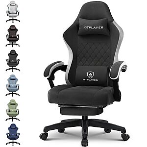 GTPLAYER High Back Gaming Chair w/ Pocket Spring Cushion, Linkage Armrests & Footrest (Black) $109.16 + Free Shipping