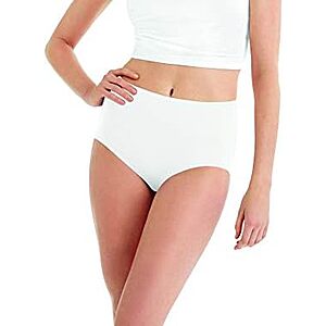 $7.24* | 6-Pk Hanes Women's High-Waisted Cotton Brief Underwear (White) at Amazon