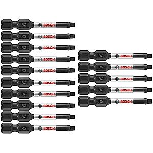 $3.83* | 5-Pack 2" BOSCH Square #2 Impact Tough Screwdriving Power Bits at Amazon