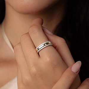 Amazon - Purplepig Stackable Two-Tone Ring Set - $9.50 w/ Code