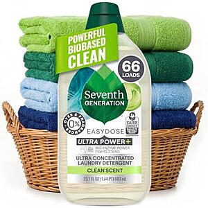 [SnS, AC] $29.22 | 5 × 23.1-Oz Seventh Generation EasyDose Laundry Detergent (Clean Scent) ($5.85 each) at Amazon