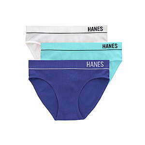 Hanes Originals Women's Seamless Rib Bikini Underwear, 3-Pack $6.39