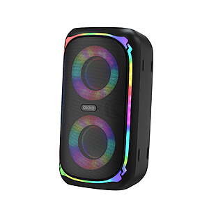 OKKO Sonic Bass V4 Portable Bluetooth Speaker – Wireless Party Speaker with Deep Bass, Karaoke Speaker with Microphone Port, LED Lights, Portable Rechargeable Speaker $39.99