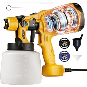 Samvinor 700W HVLP Handheld Electric Paint Sprayer Gun w/ 2 Nozzles & 3 Spray Patterns $21.49 + Free Shipping w/ Prime or on $35+