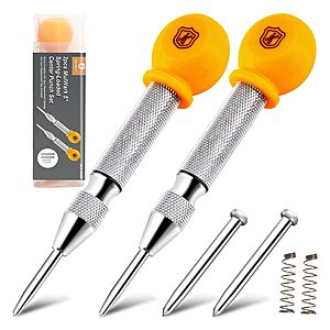 2-Pack Mulwark 5" Automatic Spring-Loaded Center Punch Set w/ Case & Replacement Tips $8.39 + Free Shipping w/ Prime or on $35+