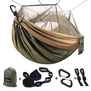 55"*106" Sunyear Camping Hammock w/ Mosquito Net & 2-10' Straps $14.99 + Free Shipping w/ Prime or on $35+