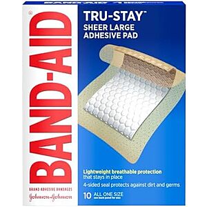 [SnS, AC] $2.18* | 10-Ct Band-Aid Tru-Stay Sheer Large Adhesive Pads at Amazon