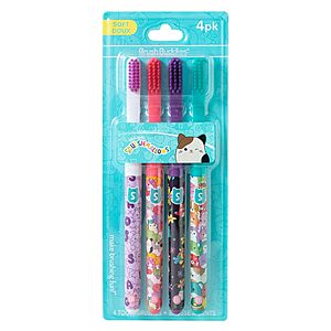 4-Pack Kids' Brush Buddies Squishmallows Soft Manual Toothbrushes $3.99 ($0.99 Each) + Free Shipping w/ Prime or on $35+
