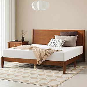 Union Rustic Bilal Mid Century Solid Wood Platform Bed Frame (Brown): Queen $250, King $290 + Free Shipping $249.99