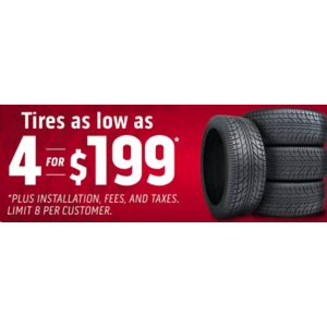 Discount Tires as low as 4 for $199