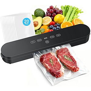 Vacuum Sealer for Food, 4-in-1 Food Sealer Machine Digital Timer $11