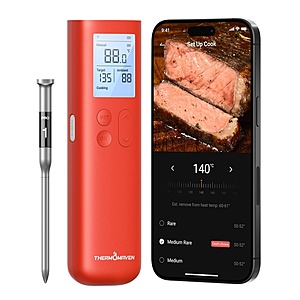 ThermoMaven G1 Smart Bluetooth Wireless Meat Thermometer (Red) $26 + Free Shipping