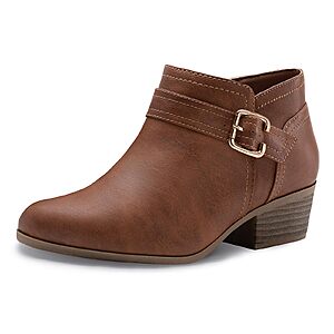 Athlefit Women's Chunky Low Heel Ankle Boots w/ Buckle (various) from $21.65 + Free Shipping w/ Prime or on $35+