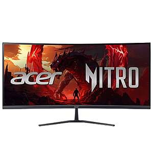 Acer Nitro ED340CUR W0biip 34” UWQHD 240Hz Curved Gaming Monitor – AMD FreeSync Premium – 3440 x 1440 $249.99 Free Shipping Costco.com