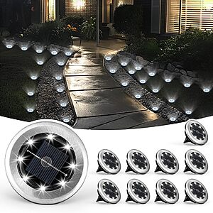 10-Pack SOLPEX Solar Pathway Ground Lights (Cool White) $9.49 ($0.94 each) + Free Shipping w/ Prime or on $35+