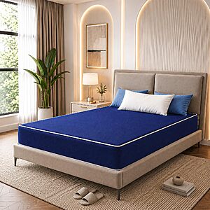Nutan, 5-Inch Medium Firm Water Resistance Nylon Vinyl Foam Mattress, Noiseless, Soft Cloud Feeling, Body Heat Reflection, Good for Hospital and Camp, King, Blue $513.99